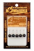 Фото мормышка тульская дробинка 5.0 черное серебро (5 шт), вес - 1,18 гр.