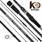 Фото спиннинг kyoda world travel, штекер 5 секций, длина 2,40 м, тест 5-25 гр, carbon t-30